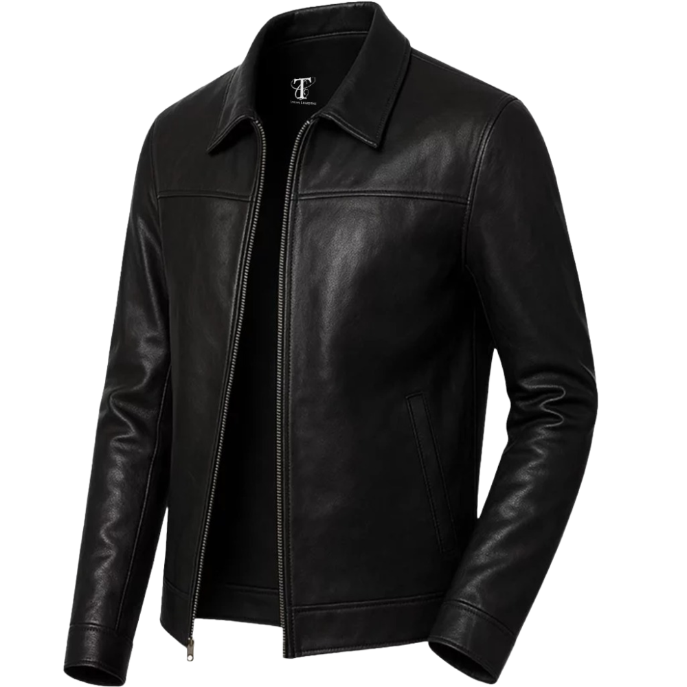 Mark Men’s Black Leather Shirt Collar Jacket – TriCore Enterprises Limited