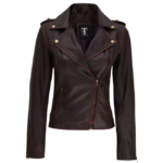 Women's Dark Brown Asymmetrical Moto Leather Jacket