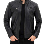 Men's Cafe racer Style Biker Genuine Cowhide Leather