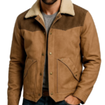 Men’s Real Suede Leather Jacket Vintage Western Coat