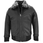 Kids Bomber Leather Jacket – Boys Children’s Varsity Style Jacket