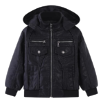 Boys Cowhide Leather Biker Jacket – Motorcycle Bomber Style Jacket with Zip Closure