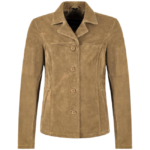 Women’s Real Suede Leather Classic Blazer – Box Button Jacket