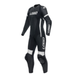 Women’s Motorbike Grobnik Lady cowhide Leather 1 Piece - Black/White Suit
