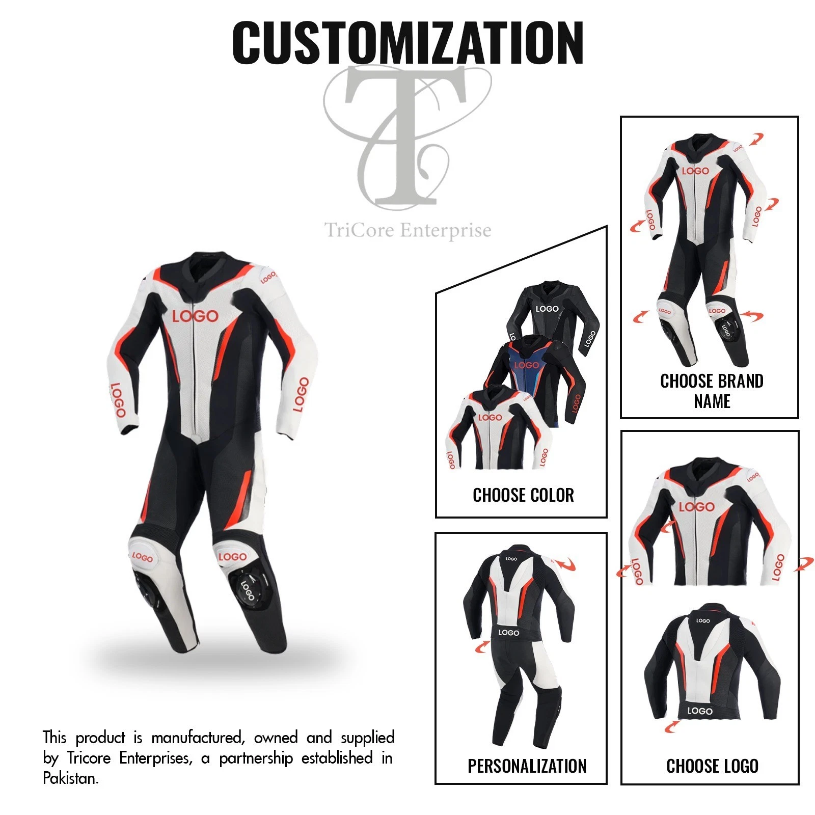 Men Leather Motorcycle Racing Suit Cowhide CE Level 2 Protection - Custom Fit