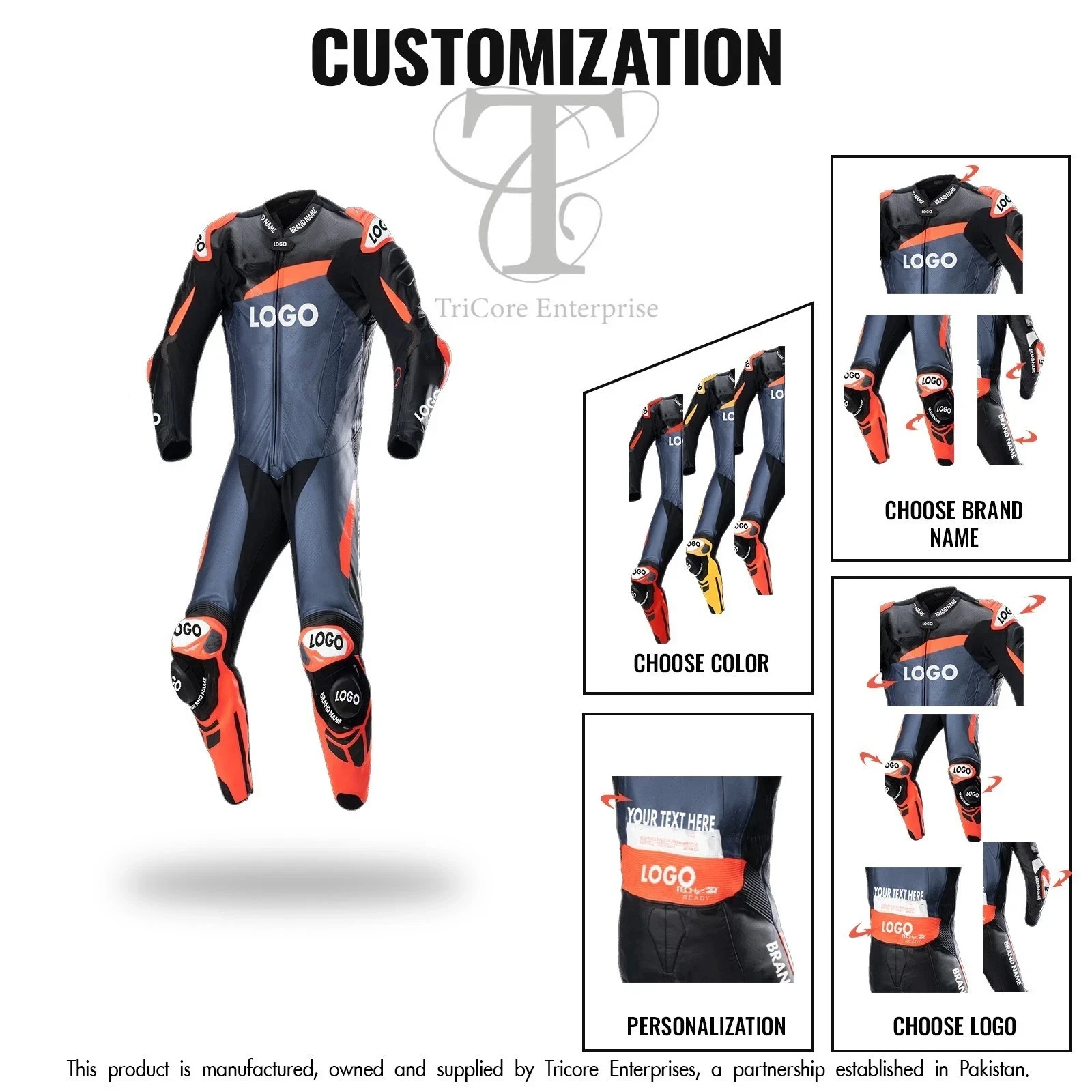 Men’s Leather Motorcycle Racing Jacket Real Cowhide CE Level 2 Armor-Custom Fit