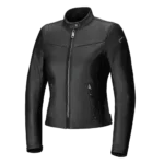Black Alpinestars Tory women’s leather jacket front view