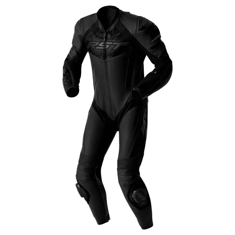 Black RST Tractech EVO D3O leather suit front view
