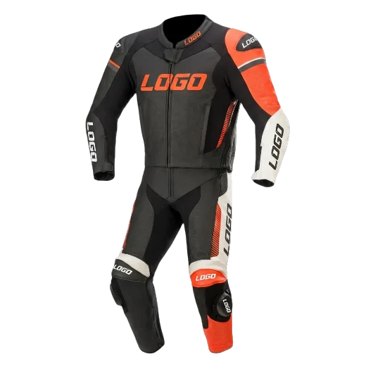 GP Force Phantom 2PC leather motorcycle racing suit front view